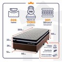 Ver imagem 4 de Conjunto Cama Box Solteirão c/ Molas Ensacadas Durham Marrom 96x203x60