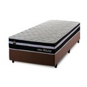 Ver imagem 3 de Conjunto Cama Box Solteirão c/ Molas Ensacadas Durham Marrom 96x203x60
