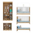 Ver imagem 5 de Quarto de Bebê Completo C/ Berço Americano 3 em 1 Colchão Doçura Multimóveis Mp4670 Madeirado/