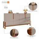 Ver imagem 3 de Balcão Aparador Buffet Lizz 4 Portas - 6 Cores:off White/cedro