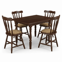 Ver imagem 2 de Jogo de Jantar Conjunto Colonial Soft Estofado Mesa Imbuia 4 Cadeiras Sala de Jantar Cozinha