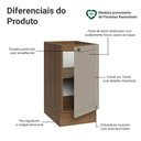 Ver imagem 3 de Balcão de Cozinha 40 cm 1 Porta (sem Tampo) Rustic/Crema Vik Madesa