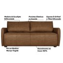 Ver imagem 3 de Sofá Decorativo Sala de Estar Lily 2 Lugares 180cm Couro Caramelo - Gran Belo