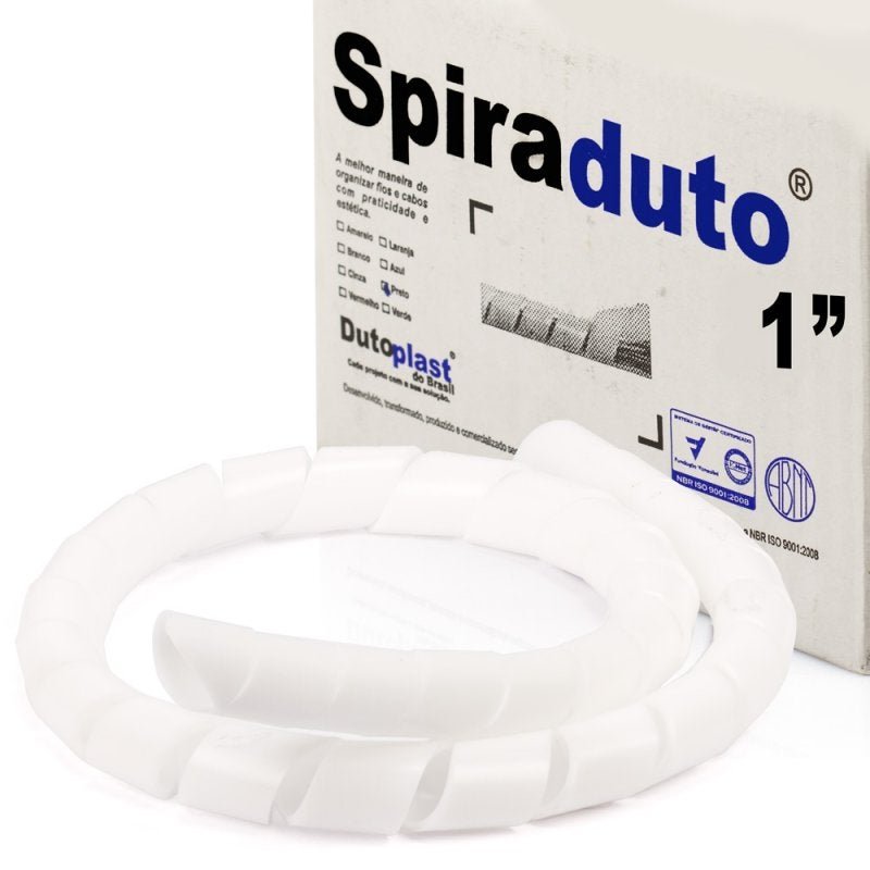 Spiraduto de 1" Organizador de Cabos - Dutoplast - Branco 30 Mt - 1