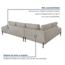 Ver imagem 6 de Sofá de Canto Orgânico 4 Lugares 265cm Base de Ferro Chaise Esquerda Luna Yescasa