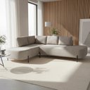 Ver imagem 1 de Sofá de Canto Orgânico 4 Lugares 272cm Base de Ferro Chaise Esquerda Luna Yescasa