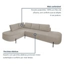 Ver imagem 5 de Sofá de Canto Orgânico 4 Lugares 272cm Base de Ferro Chaise Esquerda Luna Yescasa