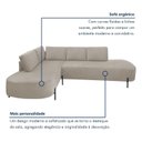 Ver imagem 4 de Sofá de Canto Orgânico 4 Lugares 265cm Base de Ferro Chaise Esquerda Luna Yescasa