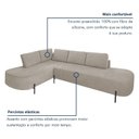 Ver imagem 5 de Sofá de Canto Orgânico 4 Lugares 265cm Base de Ferro Chaise Esquerda Luna