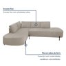 Sofá de Canto Orgânico 4 Lugares 265cm Base de Ferro Chaise Esquerda Luna - 8