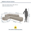 Ver imagem 3 de Sofá de Canto Orgânico 4 Lugares 272cm Base de Ferro Chaise Esquerda Luna Yescasa