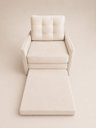 Ver imagem 3 de Poltrona Cama Solteiro 2 em 1 Conforto, Elegância Veludo:Bege