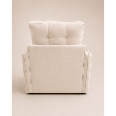 Poltrona Cama Solteiro 2 em 1 Conforto, Elegância Veludo:Bege