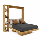 Ver imagem 2 de Cama Casal Dobrável Articulada com Nichos e Prateleiras Amêndoa - Tecno Mobili