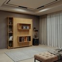 Ver imagem 7 de Cama Casal Dobrável Articulada com Nichos e Prateleiras Amêndoa - Tecno Mobili