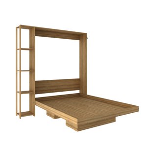 Cama Articulada Casal 193x178,5cm C/ Nichos e Prateleiras Amendoa Cm8014 Tecno Mobili