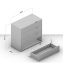 Ver imagem 3 de Cômoda Organizadora 90cm com 4 Gavetas 240823 Linha Porto Politorno