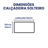 Conjunto Solteiro Cabeceira com Calçadeira Cinza 90cm - 3