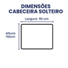 Conjunto Solteiro Cabeceira com Calçadeira Cinza 90cm - 6