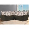 Sofá de Canto Umaflex Toronto com 4 Lugares em Tecido Suede Liso Café e Almofadas Soltas Floral - 1