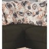 Sofá de Canto Umaflex Toronto com 4 Lugares em Tecido Suede Liso Café e Almofadas Soltas Floral - 5
