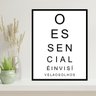Quadro O Essencial é Invisível Aos Olhos 24x18cm - com vidro:Madeira preta - 1