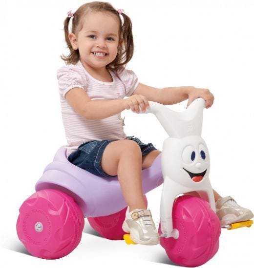 Velotrol Triciclo Motoca Motinha Tico Tico Infantil - Rosa