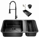 Ver imagem 1 de Kit Cuba Dupla Gourmet 64x40 Inox 304 com Torneira Retrátil Brinovar Luxo
