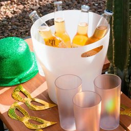 Cooler Balde De Gelo 7 Litros Alça Garrafa Vinho Espumante Natural - 3