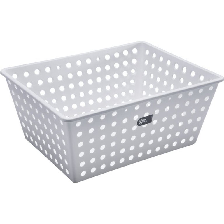 Cesto Organizador Maxi Caixa Organizadora Plástica Quarto Branco