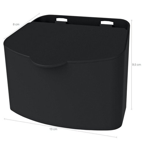 Saleiro Plástico 500g Sal Cozinha Bancada Comida Casa Atuale Preto