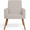 Ver imagem 6 de Kit 02 Poltronas Decorativa Maria W01 Pés Palito Linho Bege Couríssimo Preto - Lyam Decor
