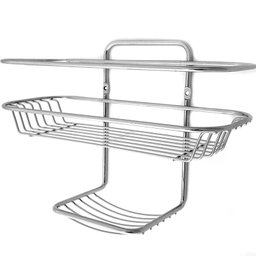 Suporte Em Aço Cromado Porta Shampoo Sabonete Para Parede - 4