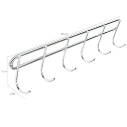 Suporte Multiuso Para Parede Vassoura Utensílios Aço Cromado - 2