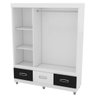 Guarda-Roupa Roupeiro Araplac 3 Portas de Correr e 3 Gavetas com Pés - Branco e Preto - 4