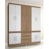 Guarda-Roupa Roupeiro Araplac 10 Portas e 3 Gavetas com Pés - Noce Linho - 1