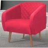 Poltrona Decorativa Rondomóveis Rainha em Tecido Camurça Vermelha - 5