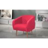 Poltrona Decorativa Rondomóveis Rainha em Tecido Camurça Vermelha - 1