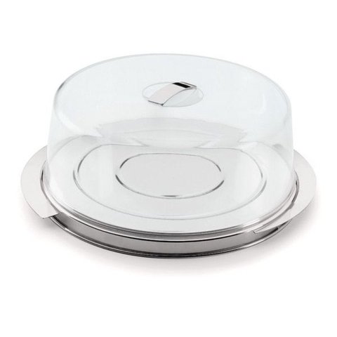 Prato para Bolo Boleira Terrazas com cúpula 27,5 cm Forma Inox 1405