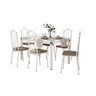 Conjunto De Mesa Tubular Malva Vidro Branco 140 Cm com 6 Cadeiras 121 Branco Rattan Artefamol 10000  - 1