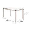 Conjunto De Mesa Tubular Malva Vidro Branco 140 Cm com 6 Cadeiras 121 Branco Rattan Artefamol 10000  - 4