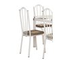 Conjunto De Mesa Tubular Malva Vidro Branco 140 Cm com 6 Cadeiras 121 Branco Rattan Artefamol 10000  - 3