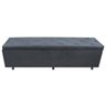 Baú Sapateira Estofada Casal 140 cm Suede Bordado Preto SkyBox - 4