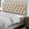 Painel Cabeceira Para Cama Box 1,40m / 1,60m Istambul Suede Estofado Capitonê Bege - 1