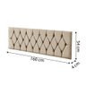 Painel Cabeceira Para Cama Box 1,40m / 1,60m Istambul Suede Estofado Capitonê Bege - 3