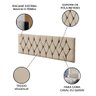 Painel Cabeceira Para Cama Box 1,40m / 1,60m Istambul Suede Estofado Capitonê Bege - 12