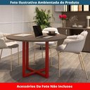 Ver imagem 2 de Mesa de Reunião Redonda P25 Pandin 110 Cm (largura) Tampo Mdp Walnut Pé Aço Tubular Vermelho