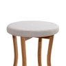 Kit 4 Banquetas Alta Balcão de Madeira Maciça Estofada para Bistrô - Bege Claro - 2