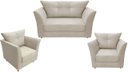 Ver imagem 1 de Kit Namoradeira + 2 Poltronas Decorativa Isis Couro Bege Pés Madeira Ms Decor