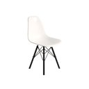 Ver imagem 1 de Cadeira Eames Design Moderno Tubo de Ferro Preto Assento Branco